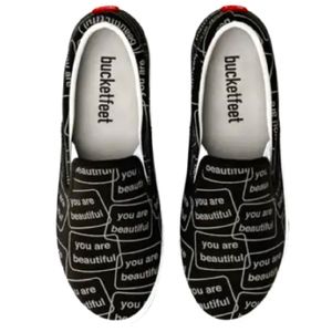 Bucketfeet Matthew Hoffman You Are Beautiful Black Variant Slip-On